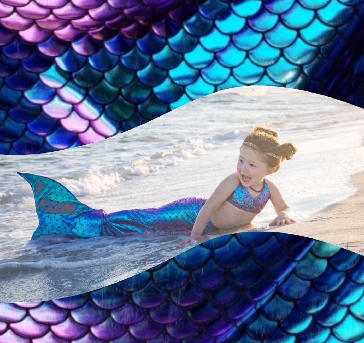 Walkable/Swimmable Mermaid Tail with Invisible Zipper Bottom / Option to add Bikini and Monofin